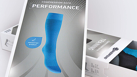 Packaging for socks with foil lamination