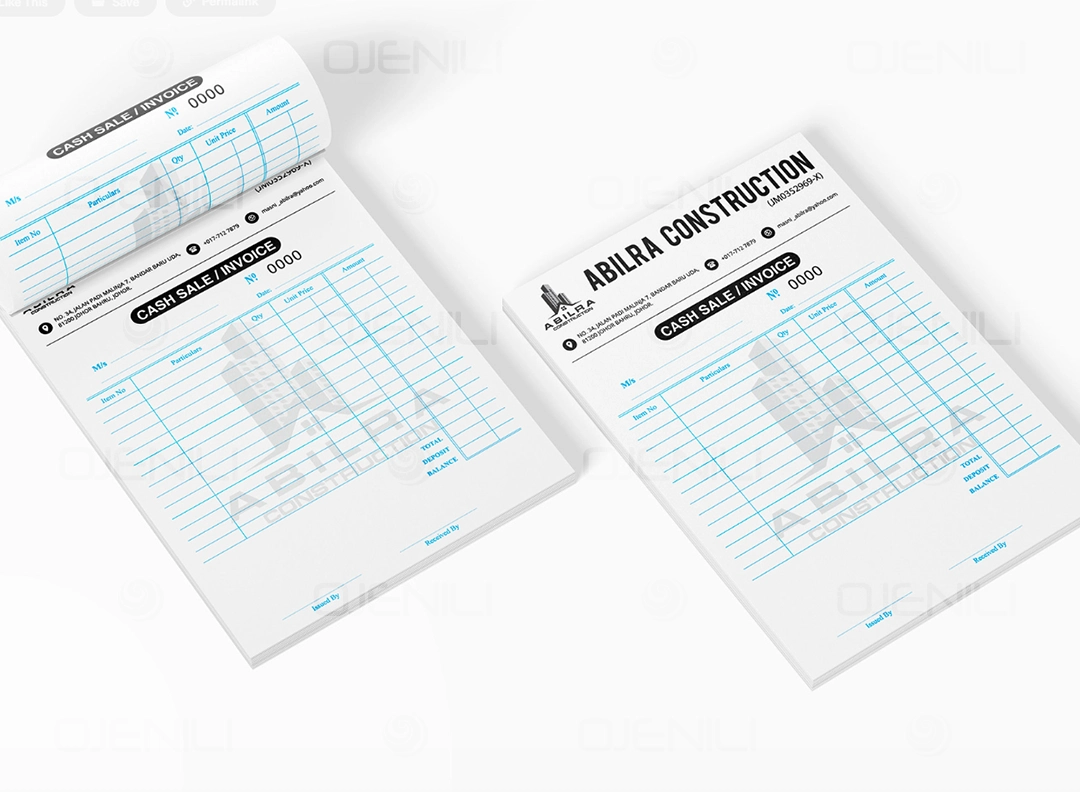 چاپ فاکتور تمام رنگی و دو رنگ
