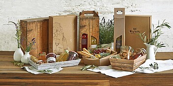 Präsentverpackungen in Erd- und Naturtönen